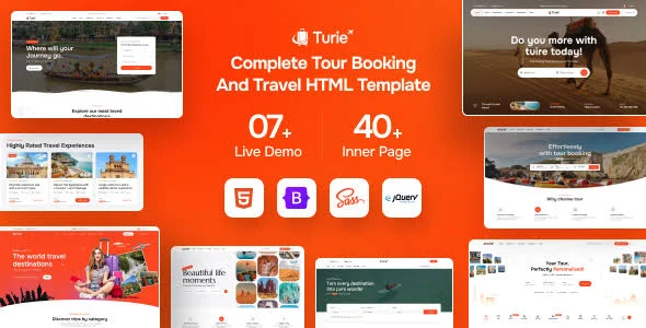 Turie - Travel & Tour Booking HTML Template