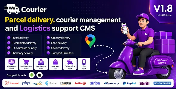 We Courier - Courier & Logistics Management CMS With Merchant and Delivery App