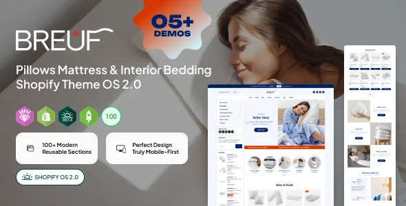 Breuf - Pillows Mattress & Interior Bedding Shopify Theme OS 2.0