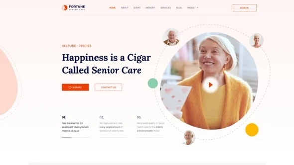 JoomShaper Fortune - Elderly Care and Old Age Home Template for Joomla