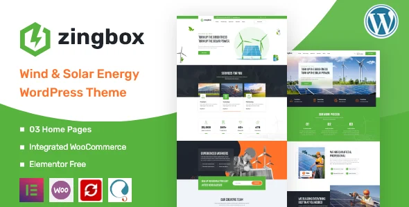 Zingbox - Wind & Solar Energy WordPress Theme